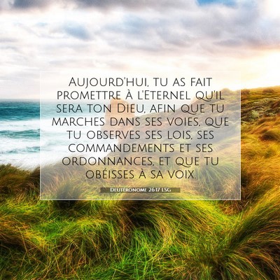 Picture 07 - Deutéronome 26:17 LSG - Aujourd'hui, tu as fait promettre à l'Eternel - Bible Verse Picture