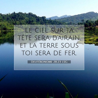 Picture 07 - Deutéronome 28:23 LSG - Le ciel sur ta tête sera d'airain, et la terre - Bible Verse Picture