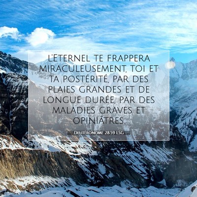 Picture 07 - Deutéronome 28:59 LSG - l'Eternel te frappera miraculeusement, toi et ta - Bible Verse Picture