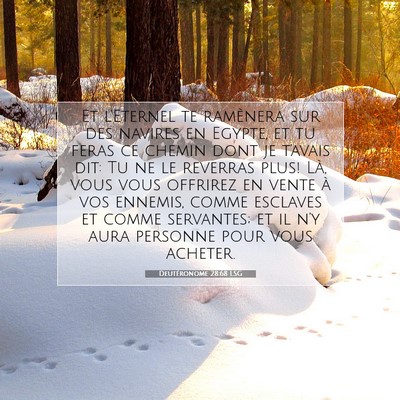 Picture 07 - Deutéronome 28:68 LSG - Et l'Eternel te ramènera sur des navires en - Bible Verse Picture
