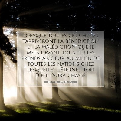 Picture 07 - Deutéronome 30:1 LSG - Lorsque toutes ces choses t'arriveront, la - Bible Verse Picture