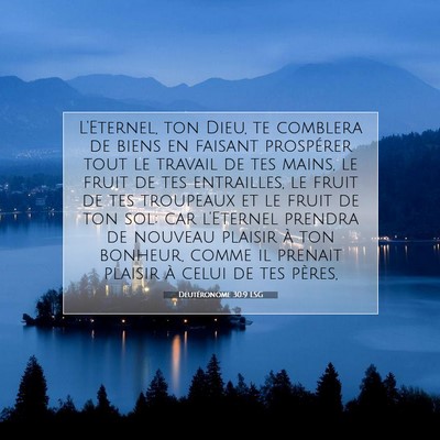 Picture 07 - Deutéronome 30:9 LSG - L'Eternel, ton Dieu, te comblera de biens en - Bible Verse Picture