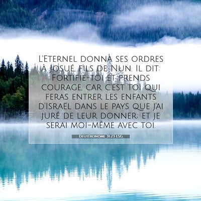 Picture 07 - Deutéronome 31:23 LSG - L'Eternel donna ses ordres à Josué, fils de - Bible Verse Picture