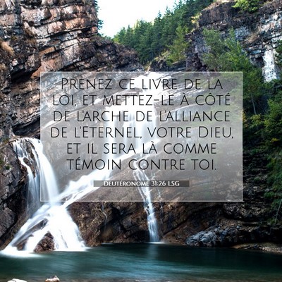 Picture 07 - Deutéronome 31:26 LSG - Prenez ce livre de la loi, et mettez-le à côté - Bible Verse Picture