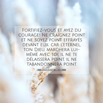 Picture 07 - Deutéronome 31:6 LSG - Fortifiez-vous et ayez du courage! Ne craignez - Bible Verse Picture