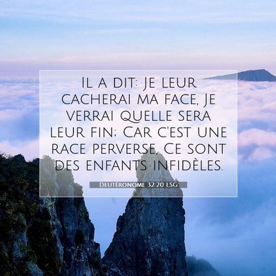 Picture 07 - Deutéronome 32:20 LSG - Il a dit: Je leur cacherai ma face, Je verrai - Bible Verse Picture