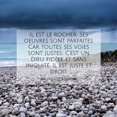Picture 07 - Deutéronome 32:4 LSG - Il est le rocher; ses oeuvres sont parfaites, Car - Bible Verse Picture