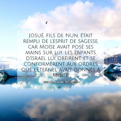 Picture 07 - Deutéronome 34:9 LSG - Josué, fils de Nun, était rempli de l'esprit de - Bible Verse Picture