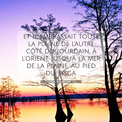 Picture 07 - Deutéronome 4:49 LSG - et il embrassait toute la plaine de l'autre - Bible Verse Picture