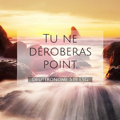 Picture 07 - Deutéronome 5:19 LSG - Tu ne déroberas - Bible Verse Picture