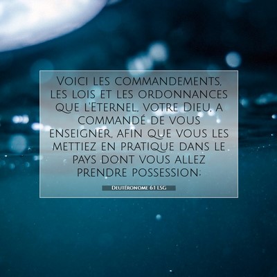 Picture 07 - Deutéronome 6:1 LSG - Voici les commandements, les lois et les - Bible Verse Picture