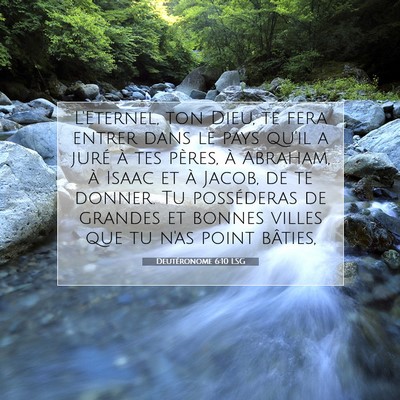 Picture 07 - Deutéronome 6:10 LSG - L'Eternel, ton Dieu, te fera entrer dans le pays - Bible Verse Picture