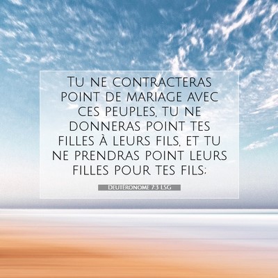 Picture 07 - Deutéronome 7:3 LSG - Tu ne contracteras point de mariage avec ces - Bible Verse Picture