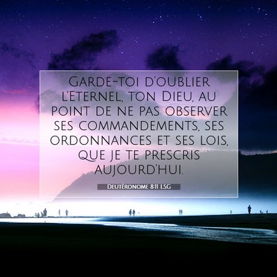 Picture 07 - Deutéronome 8:11 LSG - Garde-toi d'oublier l'Eternel, ton Dieu, au point - Bible Verse Picture
