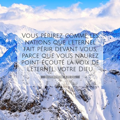 Picture 07 - Deutéronome 8:20 LSG - Vous périrez comme les nations que l'Eternel - Bible Verse Picture
