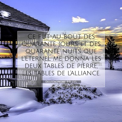 Picture 07 - Deutéronome 9:11 LSG - Ce fut au bout des quarante jours et des quarante - Bible Verse Picture