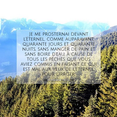 Picture 07 - Deutéronome 9:18 LSG - Je me prosternai devant l'Eternel, comme - Bible Verse Picture