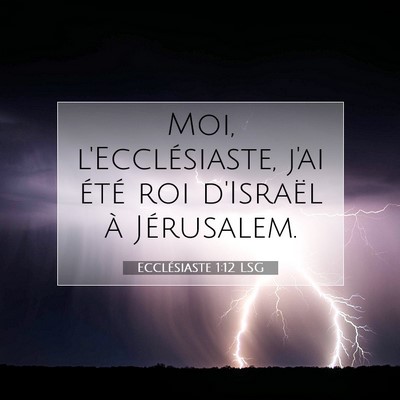 Picture 07 - Ecclésiaste 1:12 LSG - Moi, l'Ecclésiaste, j'ai été roi d'Israël à - Bible Verse Picture