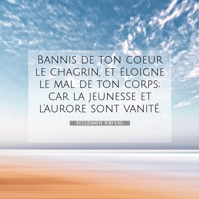 Picture 07 - Ecclésiaste 11:10 LSG - Bannis de ton coeur le chagrin, et éloigne le - Bible Verse Picture