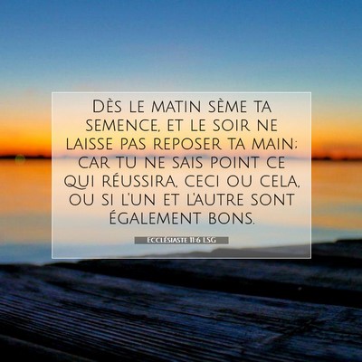 Picture 07 - Ecclésiaste 11:6 LSG - Dès le matin sème ta semence, et le soir ne - Bible Verse Picture