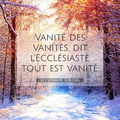 Picture 07 - Ecclésiaste 12:8 LSG - Vanité des vanités, dit l'Ecclésiaste, tout - Bible Verse Picture
