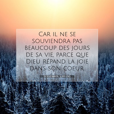 Picture 07 - Ecclésiaste 5:20 LSG - Car il ne se souviendra pas beaucoup des jours de - Bible Verse Picture