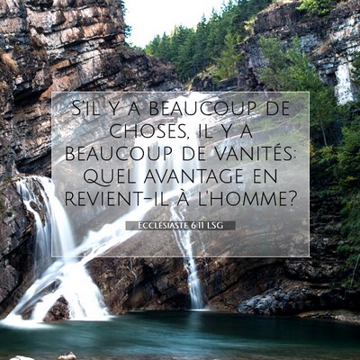 Picture 07 - Ecclésiaste 6:11 LSG - S'il y a beaucoup de choses, il y a beaucoup de - Bible Verse Picture
