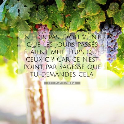 Picture 07 - Ecclésiaste 7:10 LSG - Ne dis pas: D'où vient que les jours passés - Bible Verse Picture