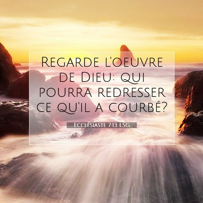 Picture 07 - Ecclésiaste 7:13 LSG - Regarde l'oeuvre de Dieu: qui pourra redresser ce - Bible Verse Picture