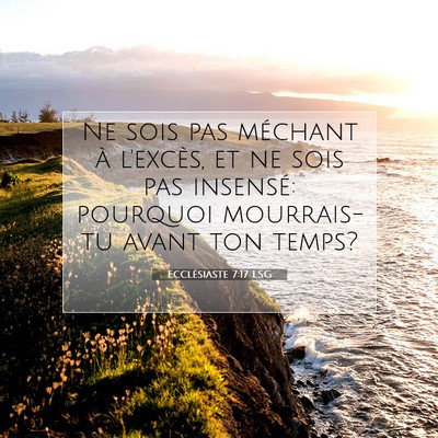 Picture 07 - Ecclésiaste 7:17 LSG - Ne sois pas méchant à l'excès, et ne sois pas - Bible Verse Picture