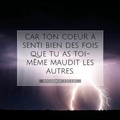 Picture 07 - Ecclésiaste 7:22 LSG - car ton coeur a senti bien des fois que tu as - Bible Verse Picture
