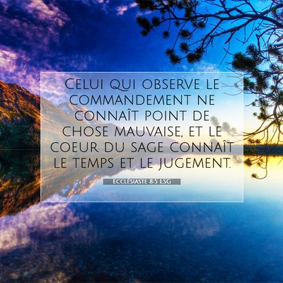 Picture 07 - Ecclésiaste 8:5 LSG - Celui qui observe le commandement ne connaît - Bible Verse Picture