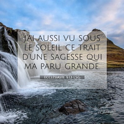 Picture 07 - Ecclésiaste 9:13 LSG - J'ai aussi vu sous le soleil ce trait d'une - Bible Verse Picture