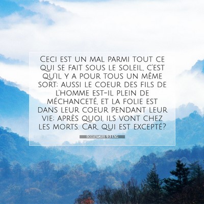 Picture 07 - Ecclésiaste 9:3 LSG - Ceci est un mal parmi tout ce qui se fait sous le - Bible Verse Picture