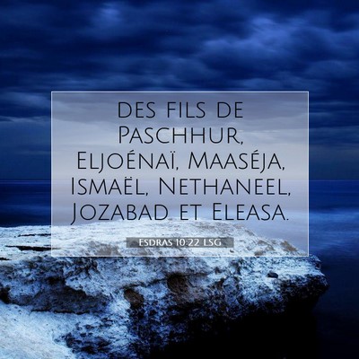 Picture 07 - Esdras 10:22 LSG - des fils de Paschhur, Eljoénaï, Maaséja, - Bible Verse Picture