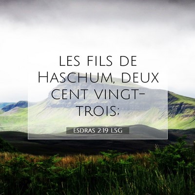 Picture 07 - Esdras 2:19 LSG - les fils de Haschum, deux cent - Bible Verse Picture