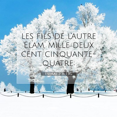 Picture 07 - Esdras 2:31 LSG - les fils de l'autre Elam, mille deux cent - Bible Verse Picture