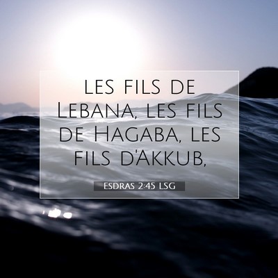 Picture 07 - Esdras 2:45 LSG - les fils de Lebana, les fils de Hagaba, les fils - Bible Verse Picture