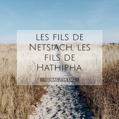 Picture 07 - Esdras 2:54 LSG - les fils de Netsiach, les fils de - Bible Verse Picture