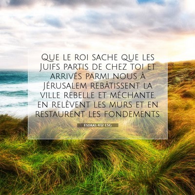 Picture 07 - Esdras 4:12 LSG - Que le roi sache que les Juifs partis de chez toi - Bible Verse Picture