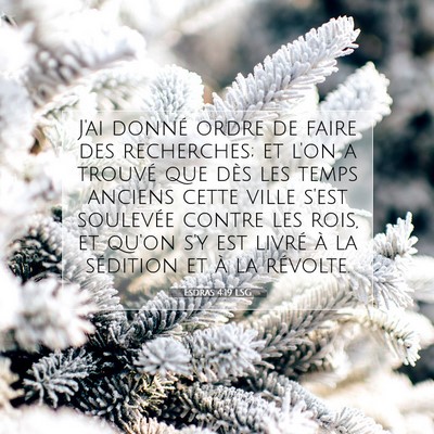 Picture 07 - Esdras 4:19 LSG - J'ai donné ordre de faire des recherches; et - Bible Verse Picture