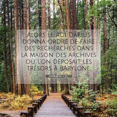 Picture 07 - Esdras 6:1 LSG - Alors le roi Darius donna ordre de faire des - Bible Verse Picture