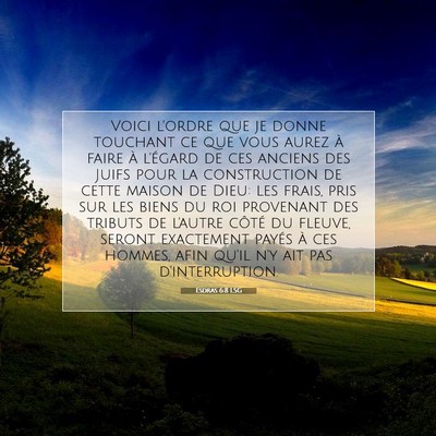 Picture 07 - Esdras 6:8 LSG - Voici l'ordre que je donne touchant ce que vous - Bible Verse Picture