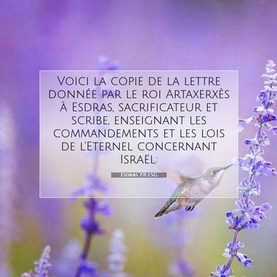 Picture 07 - Esdras 7:11 LSG - Voici la copie de la lettre donnée par le roi - Bible Verse Picture
