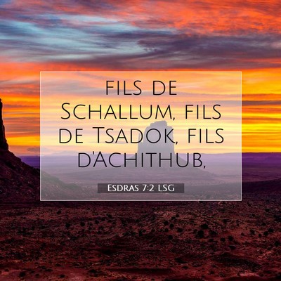 Picture 07 - Esdras 7:2 LSG - fils de Schallum, fils de Tsadok, fils - Bible Verse Picture