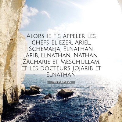 Picture 07 - Esdras 8:16 LSG - Alors je fis appeler les chefs Eliézer, Ariel, - Bible Verse Picture