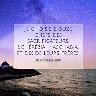 Picture 07 - Esdras 8:24 LSG - Je choisis douze chefs des sacrificateurs, - Bible Verse Picture