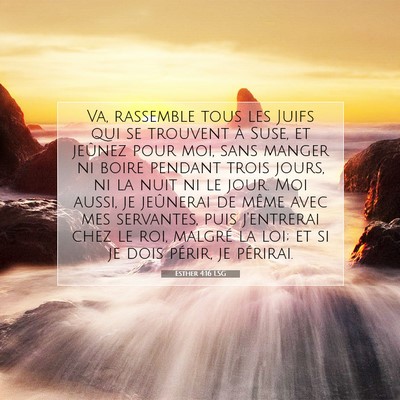 Picture 07 - Esther 4:16 LSG - Va, rassemble tous les Juifs qui se trouvent à - Bible Verse Picture