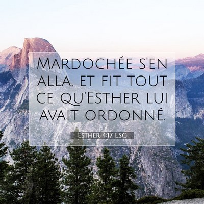 Picture 07 - Esther 4:17 LSG - Mardochée s'en alla, et fit tout ce qu'Esther - Bible Verse Picture