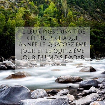 Picture 07 - Esther 9:21 LSG - Il leur prescrivait de célébrer chaque année - Bible Verse Picture